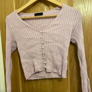 Lavender and pearl button-up crop top #croptop SHEIN size medium